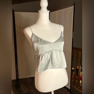 Aritzia | Wilfred light blue satin top